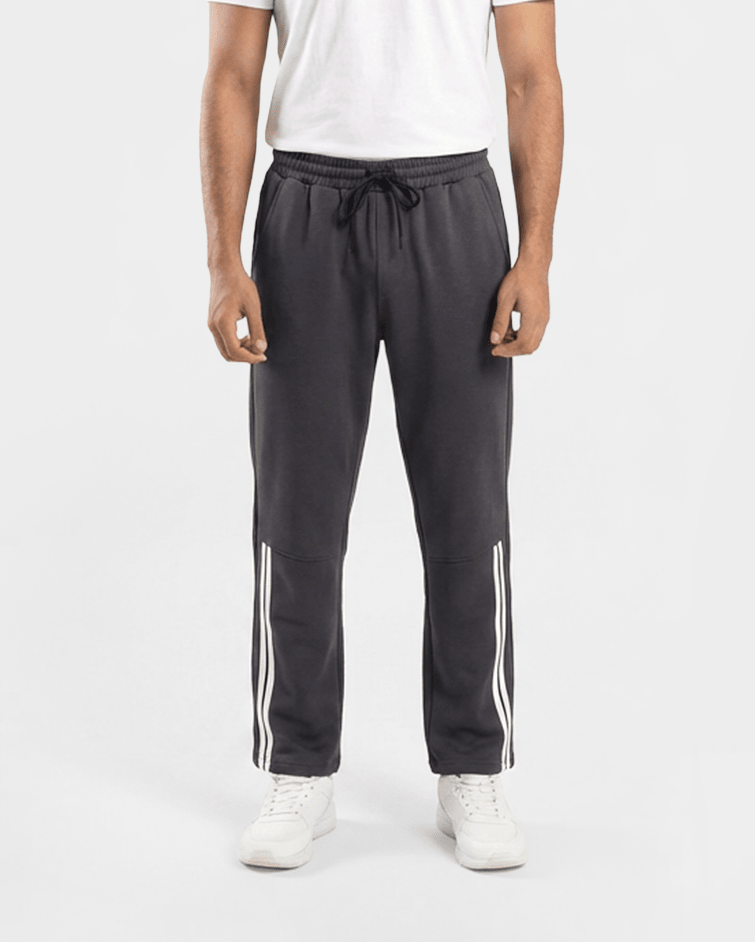 Men Athletic Side-Stripe Sweatpants - Red Cotton