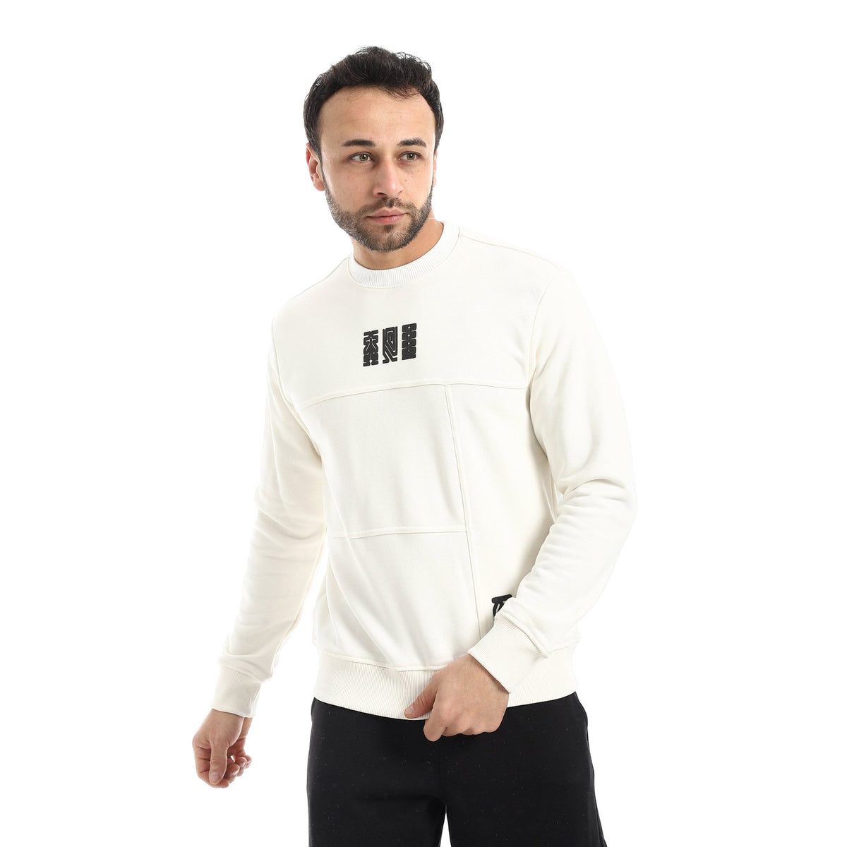 Men Crewneck Sweatshirt - Red Cotton