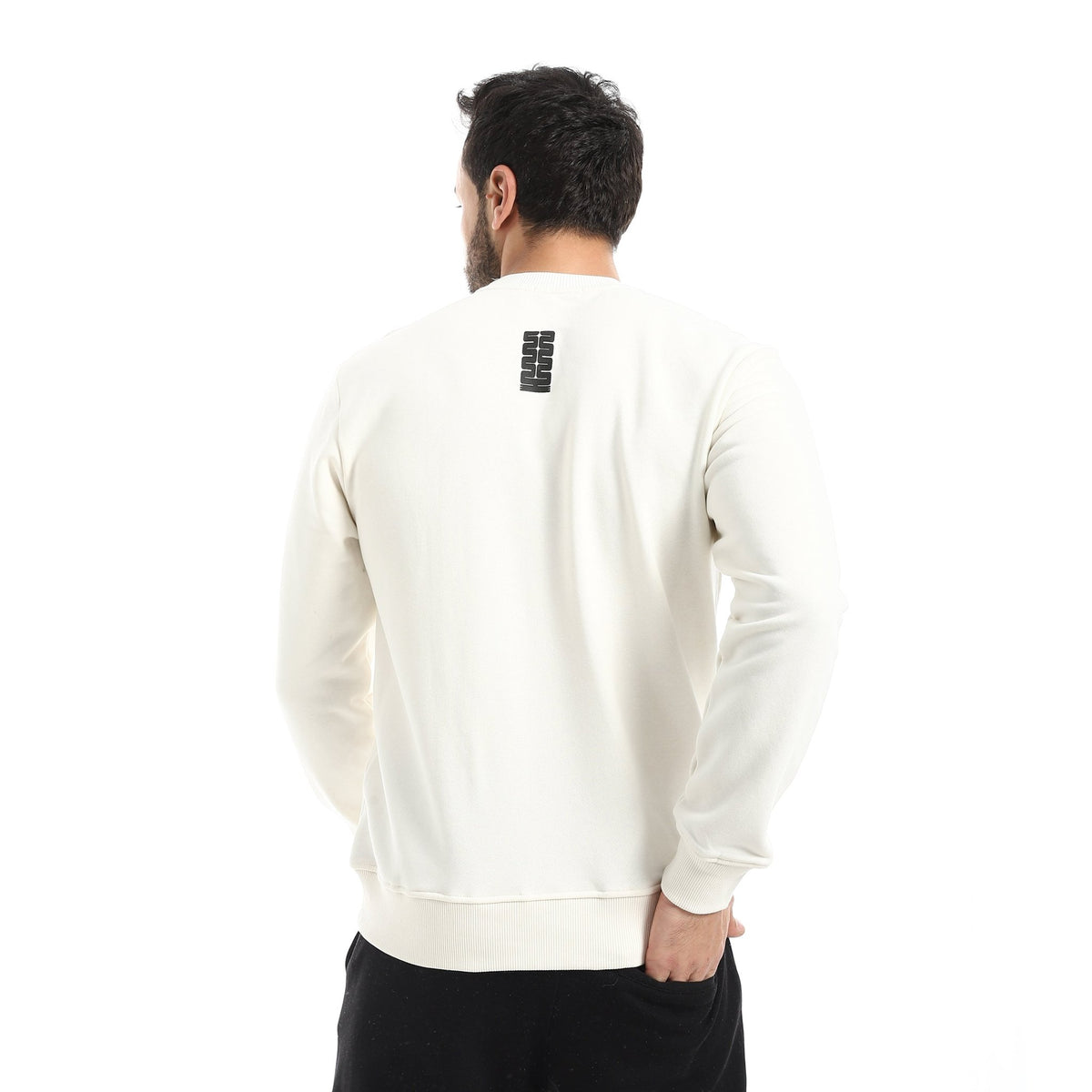 Men Crewneck Sweatshirt - Red Cotton