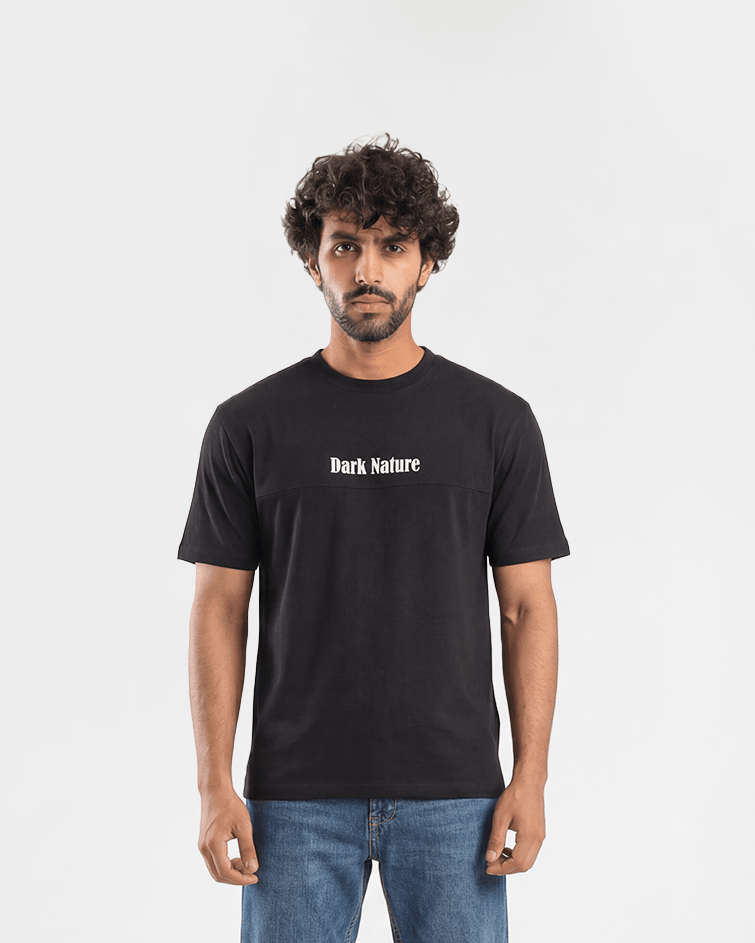 Men "Dark Nature" Back-Graphic Tee - Red Cotton
