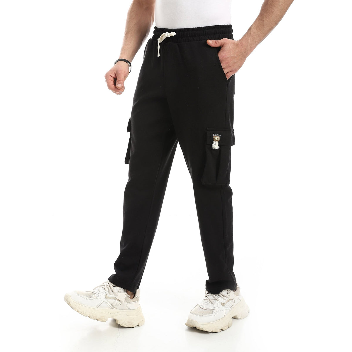 Men Essential Multi-Pocket Cargo Joggers - Red Cotton