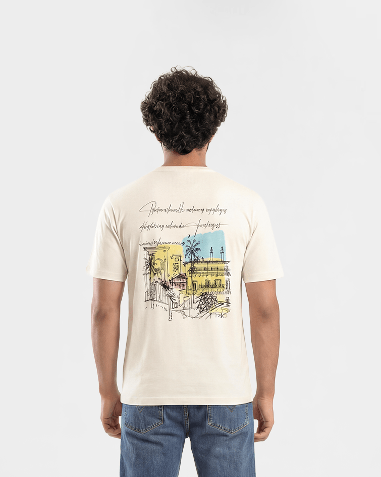 Men Off-White “Nature of the World” Signature Tee - Red Cotton