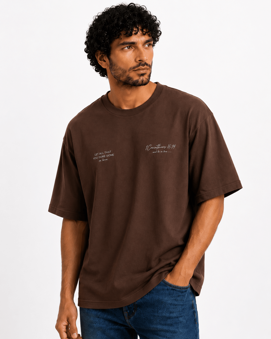 Men Oversized Casual T-Shirt - Red Cotton