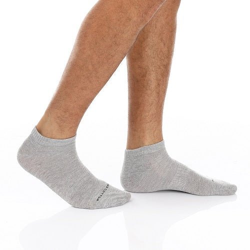 Men Socket Socks - Light Grey - Red Cotton