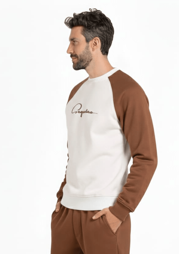 Men Sportive melton set Happy times - Red Cotton