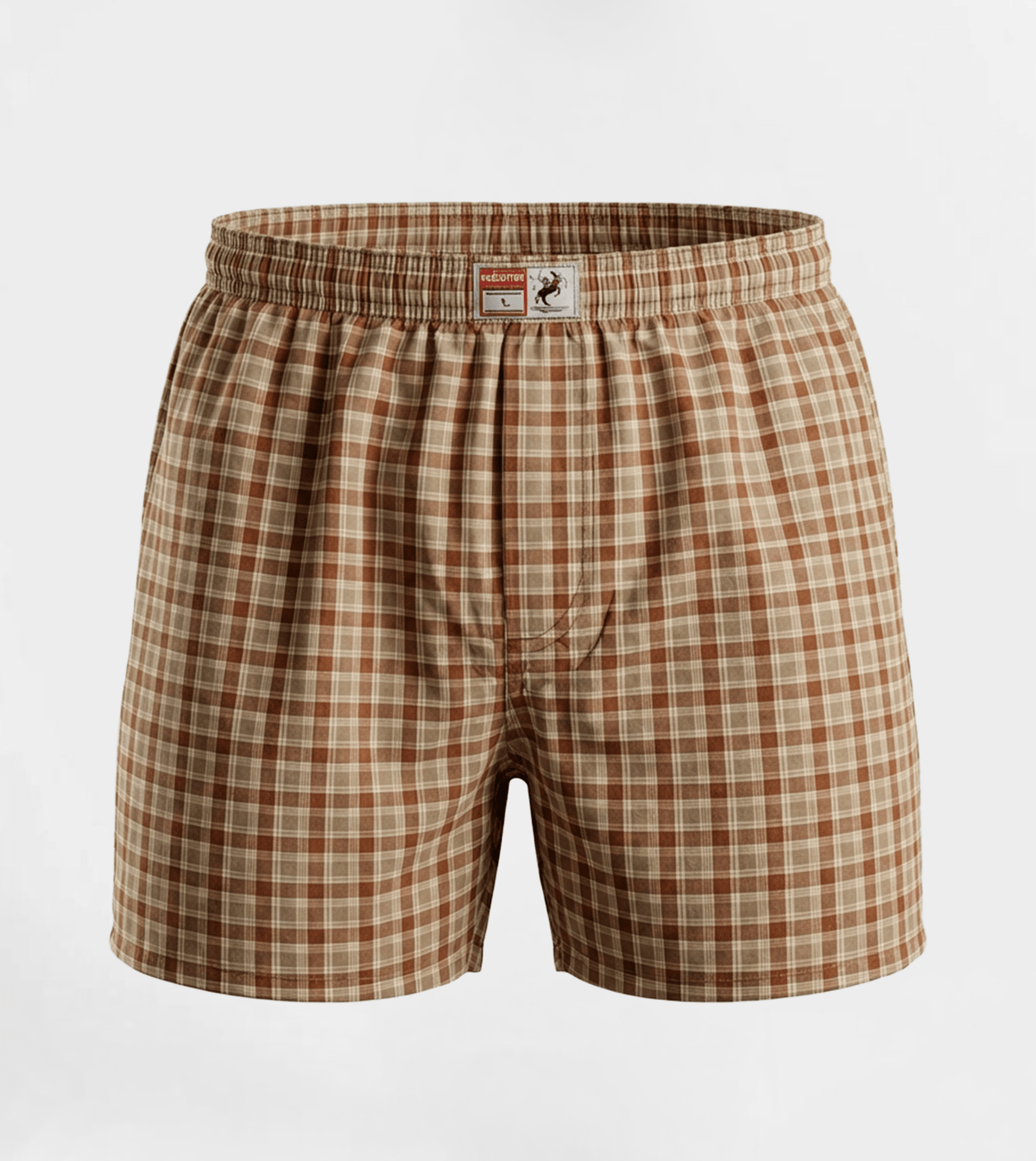 Men Stylish Comfy Lite Plaid Boxer - Red Cotton