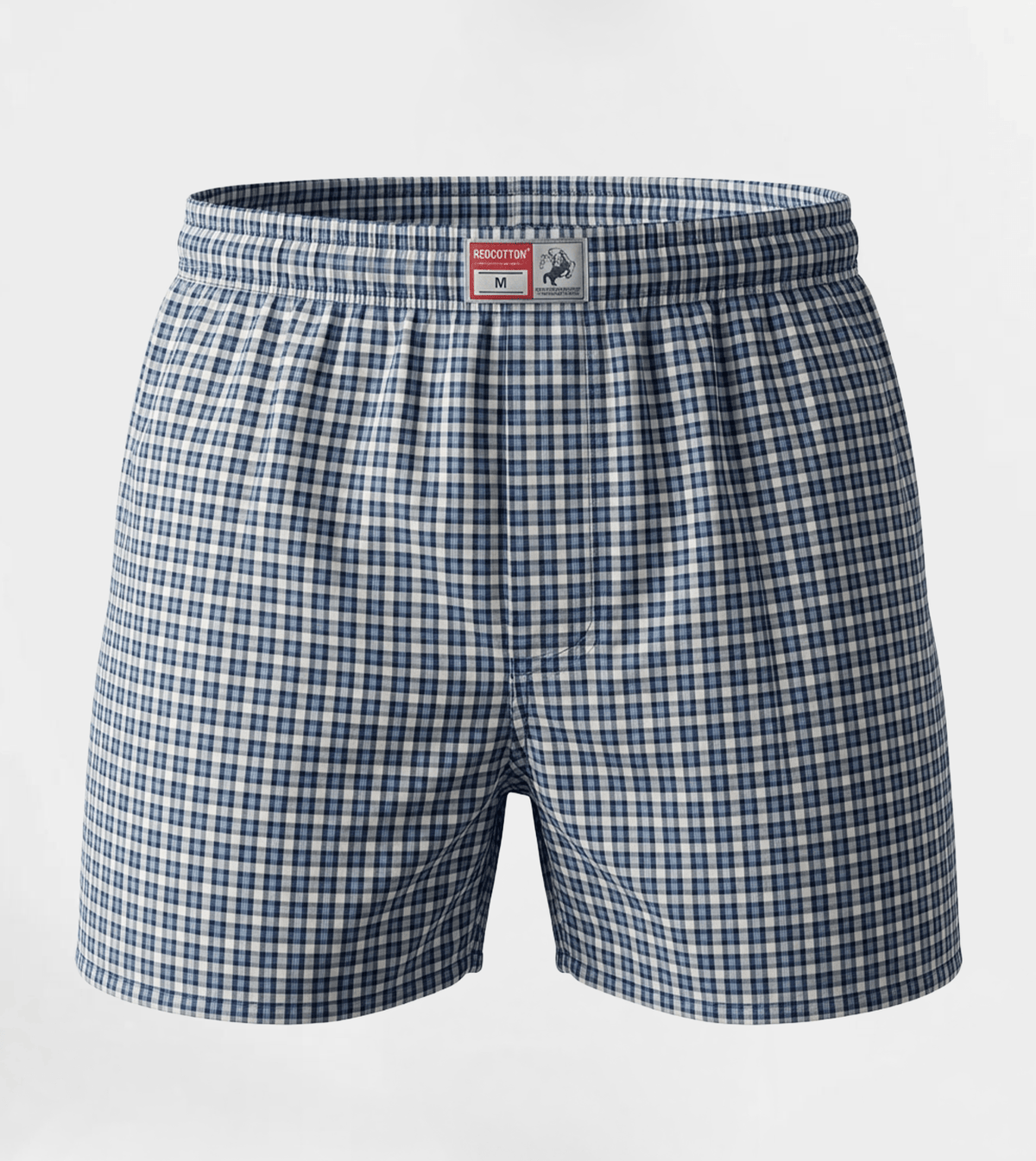 Men Stylish Comfy Lite Plaid Boxer - Red Cotton