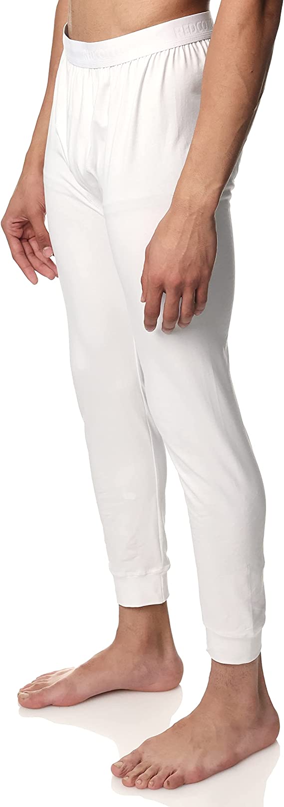 Men Thermal Pants - White - Red Cotton
