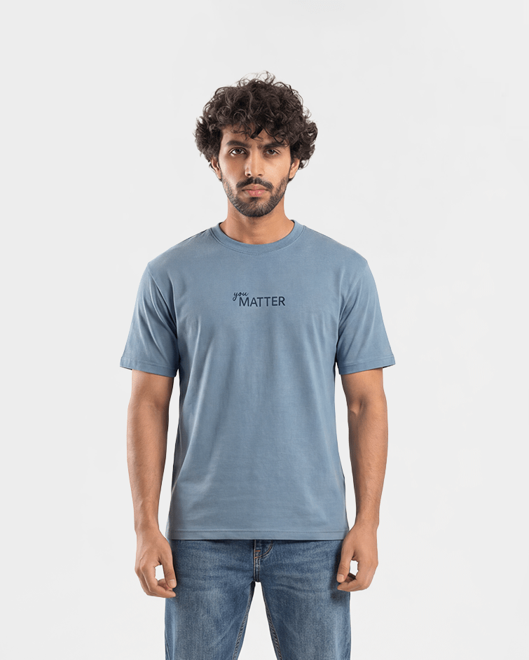 Men "You Matter" Graphic Tee - Red Cotton