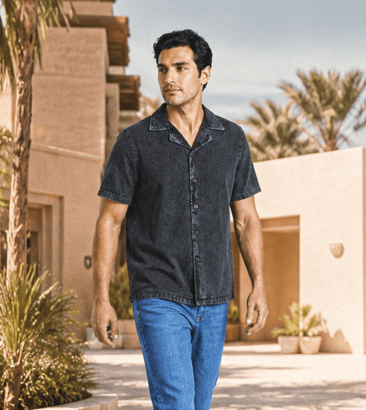 Men’s Black Linen Shirt – Elegant Casual Style - Red Cotton