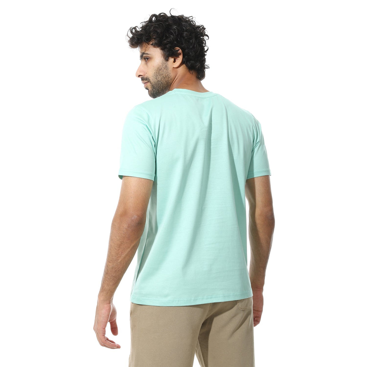 Men's Classic Crew Neck T-Shirt – Mint - Red Cotton