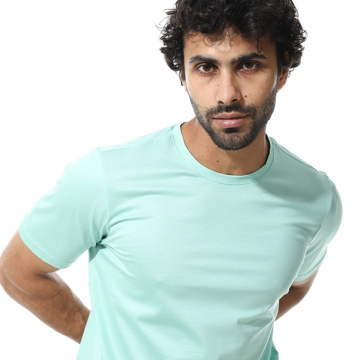 Men's Classic Crew Neck T-Shirt – Mint - Red Cotton