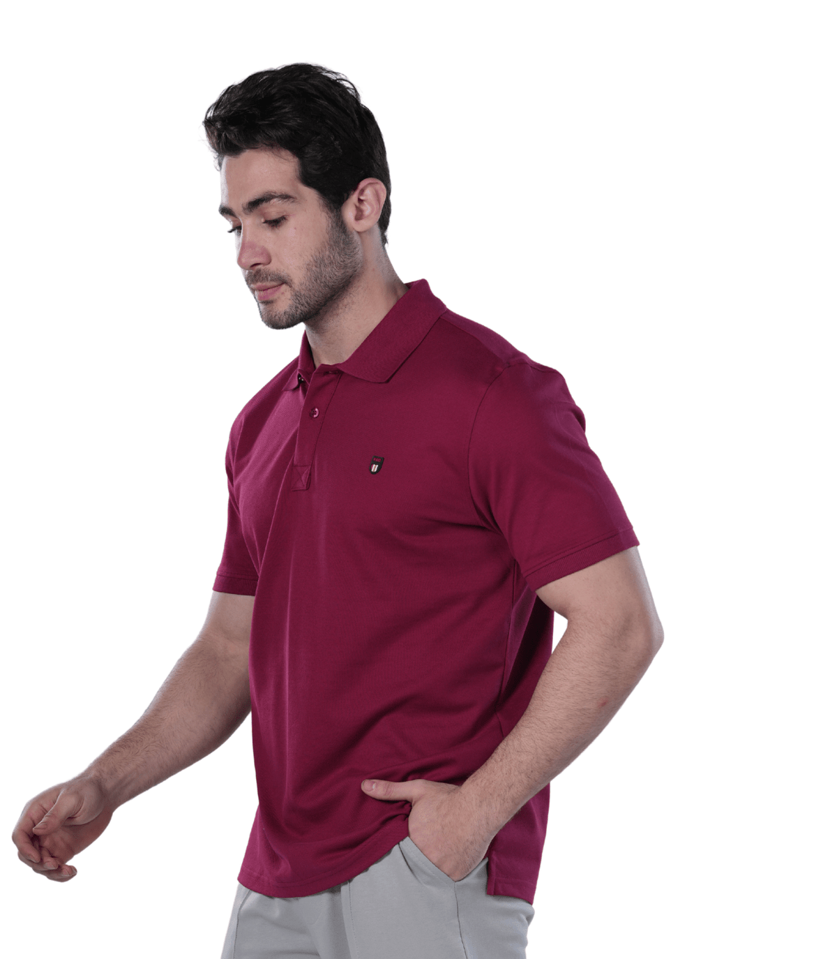 Men's Classic Fit Polo Shirt - Red Cotton