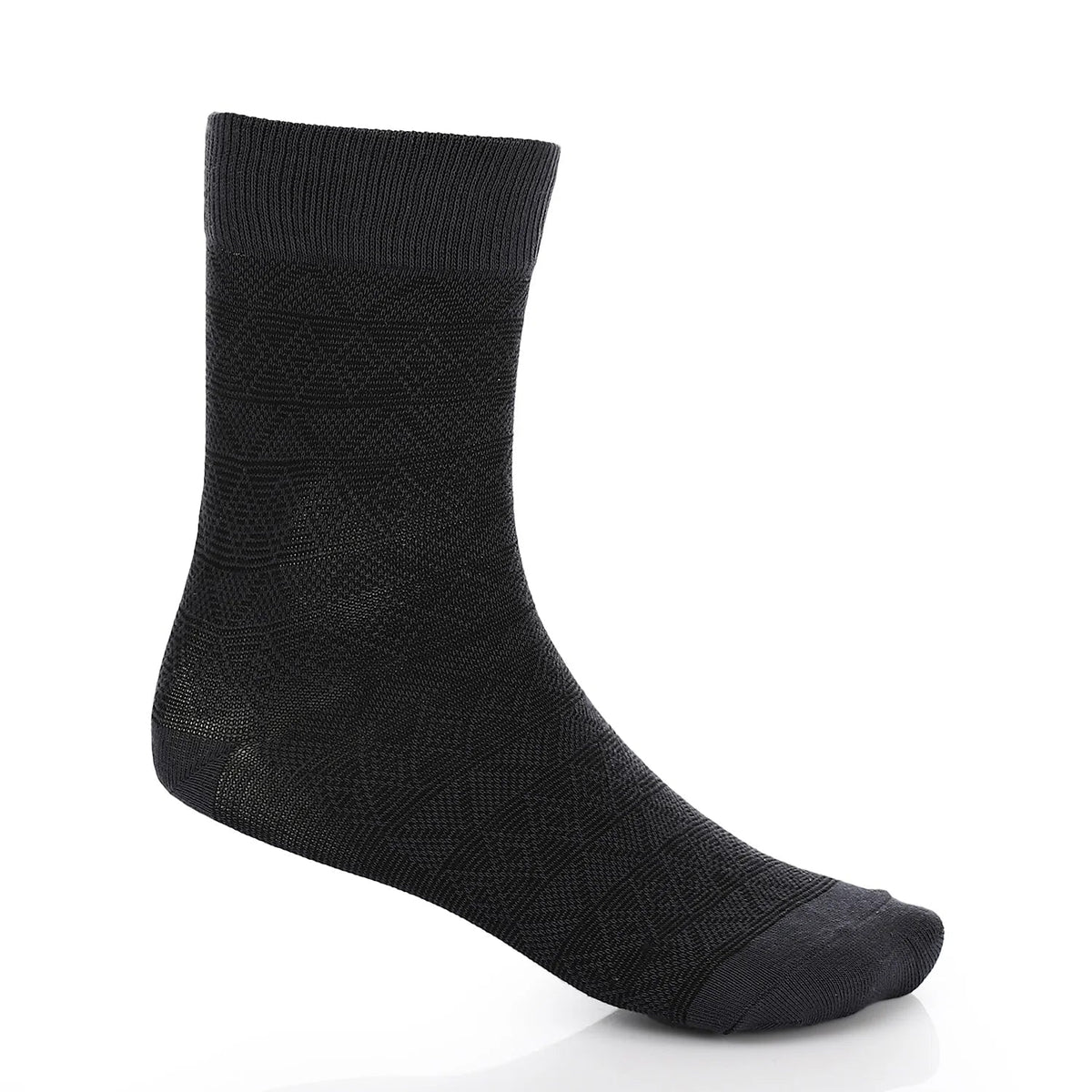 Men's Classic Jacquard Socks - Black & Dark Grey - Red Cotton
