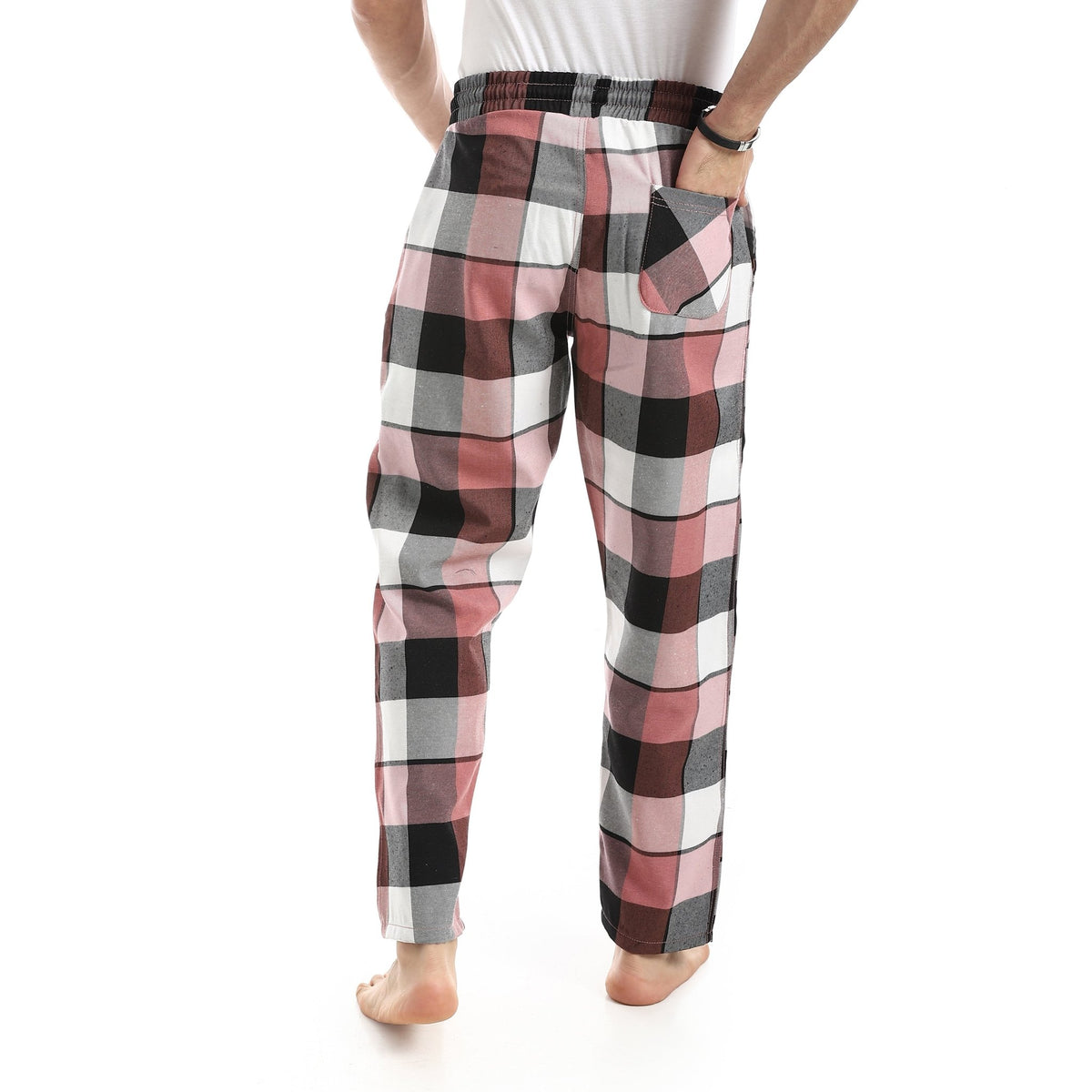 Men’s Classic Plaid Pajama Pants - Red Cotton