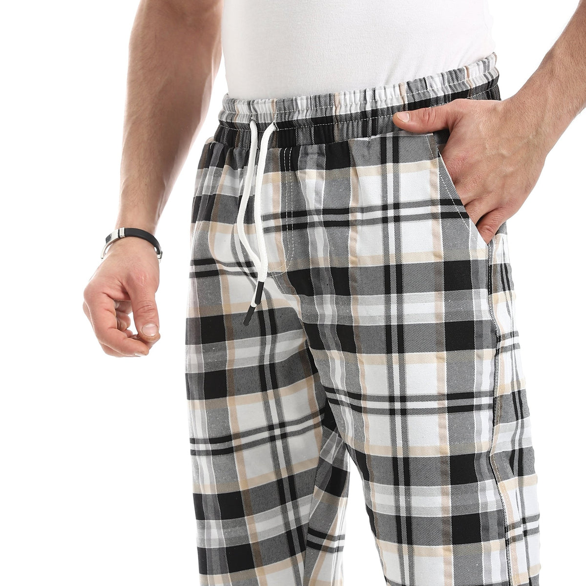 Men’s Classic Plaid Pajama Pants - Red Cotton