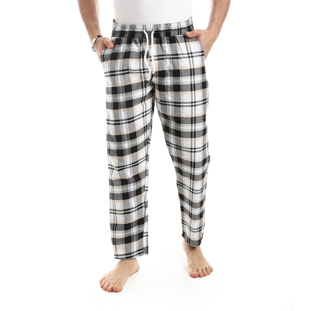 Men’s Classic Plaid Pajama Pants - Red Cotton