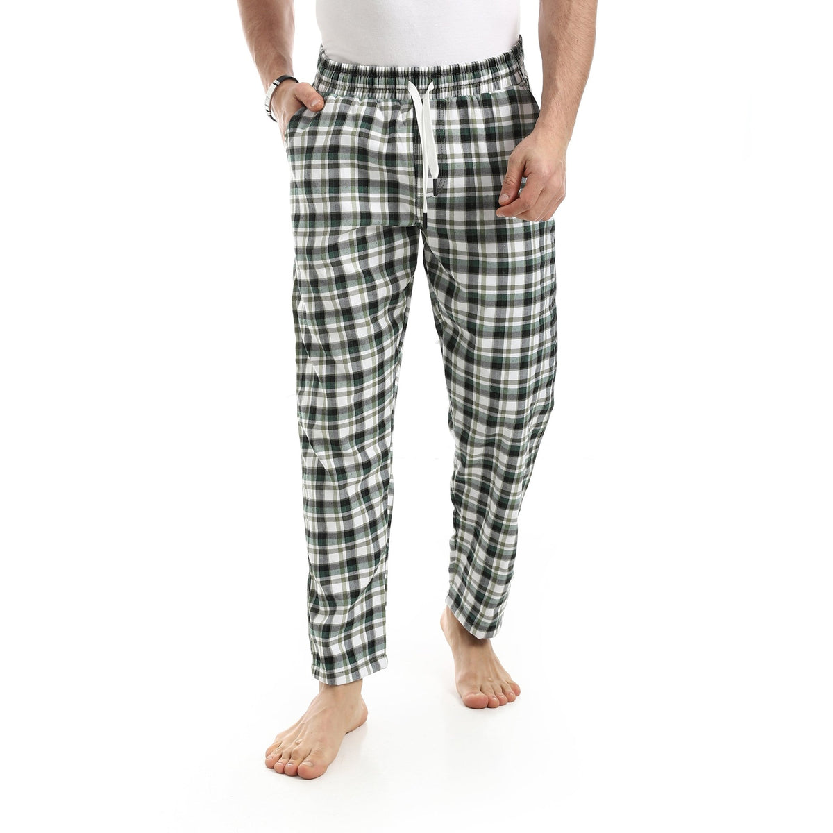 Men’s Classic Plaid Pajama Pants - Red Cotton