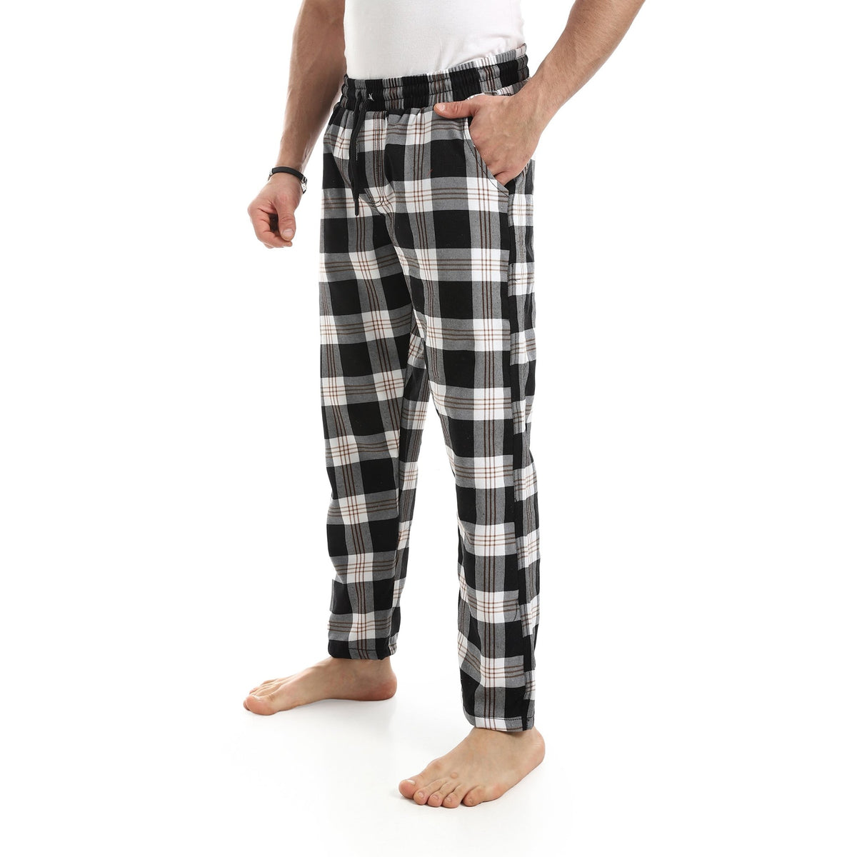 Men’s Classic Plaid Pajama Pants - Red Cotton