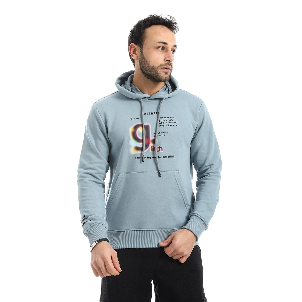 Men’s Graphic Pullover Hoodie - Red Cotton