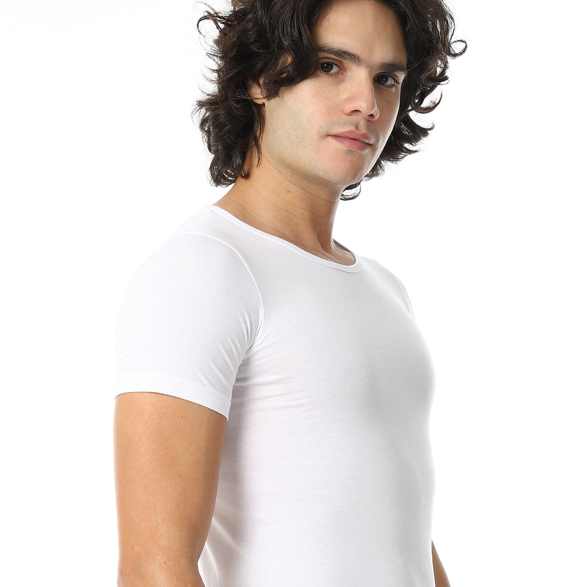 Mens Half Sleeve Combed 3 Pcs - White - Red Cotton