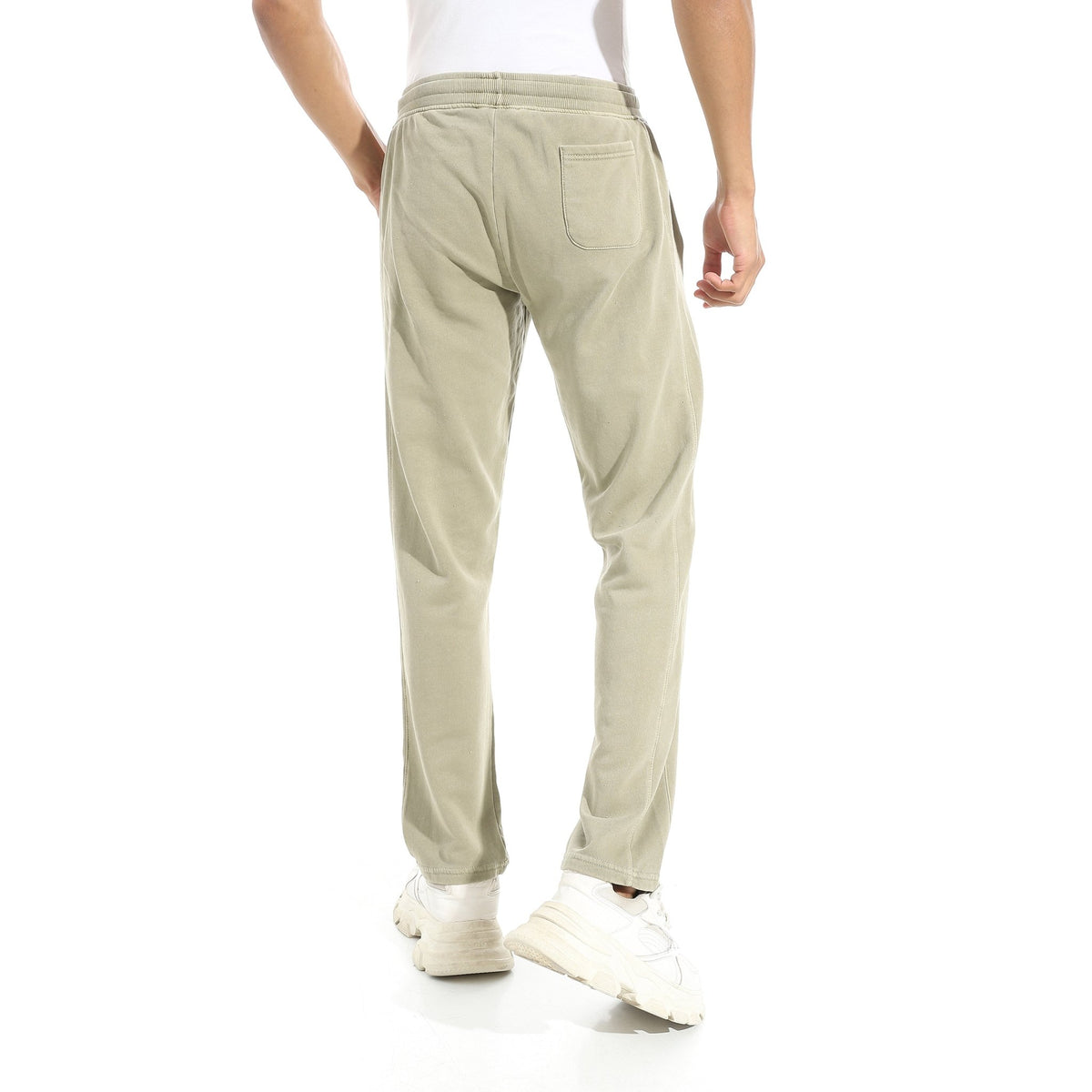 Men’s Light Olive Jogger Pants – Drawstring Waist | Casual Loungewear - Red Cotton