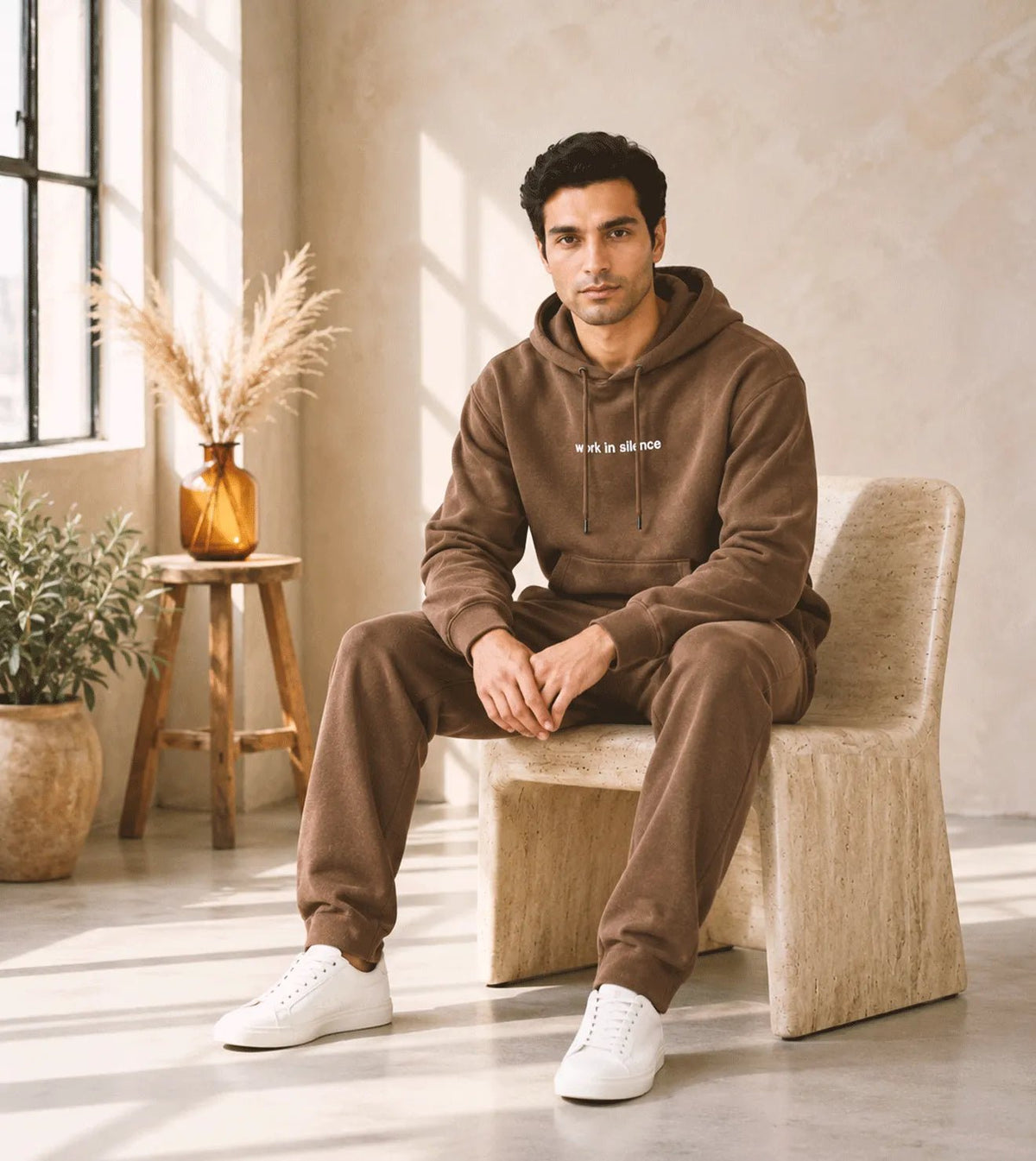 Men’s Melton Hoodie Tracksuit Set | Red Cotton - Red Cotton