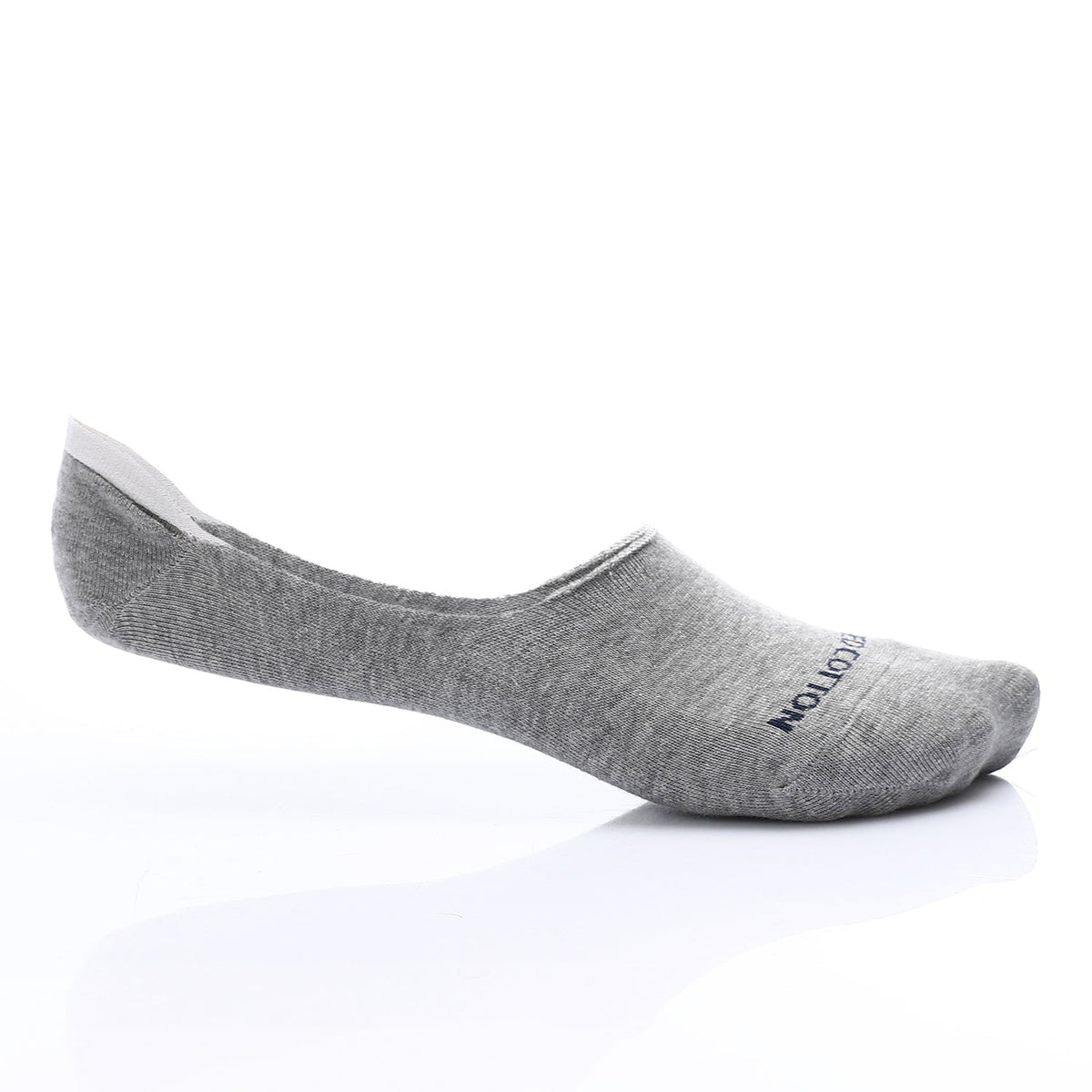 Men's No Show Socks -Lite Grey - Red Cotton