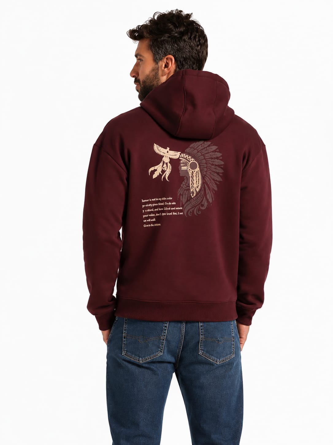 Men’s Padded Cotton Hoodie - Red Cotton