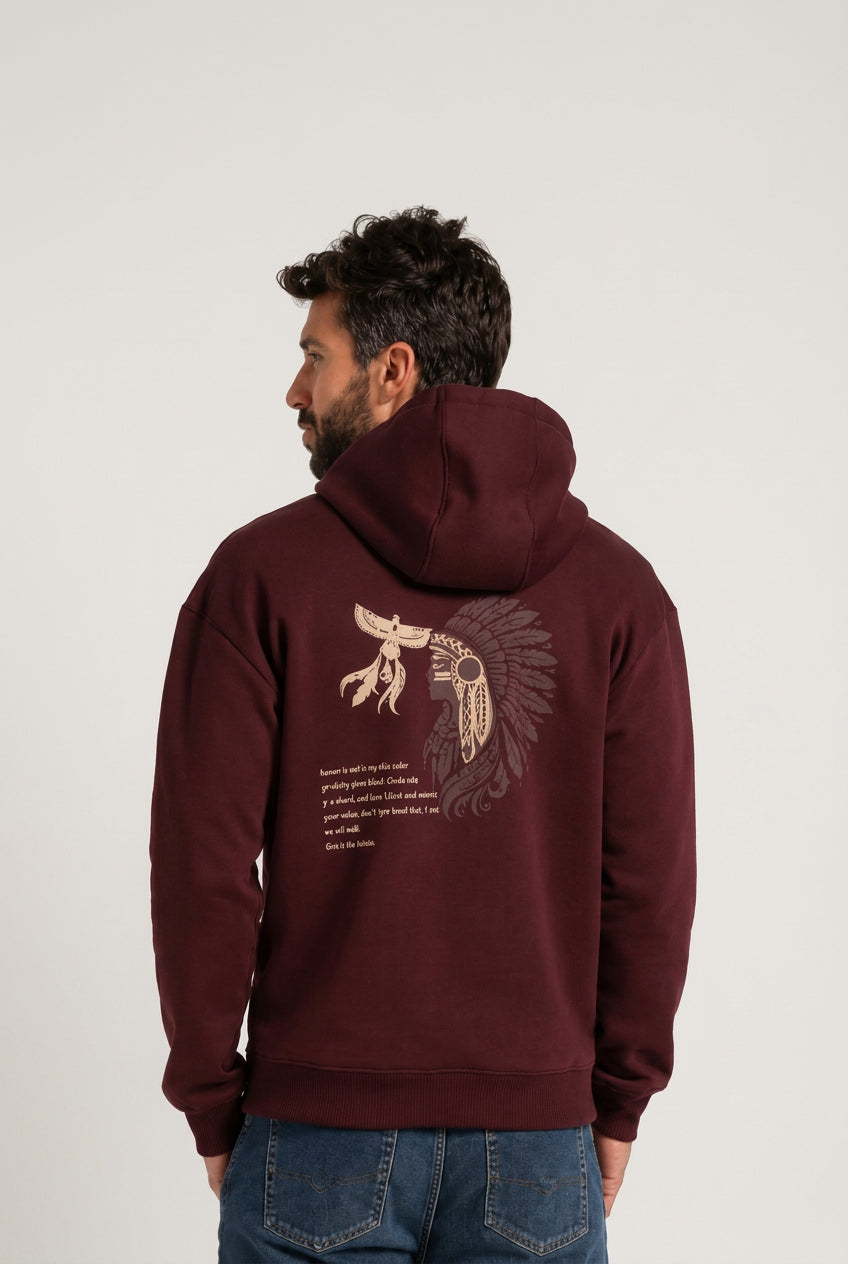 Men’s Padded Cotton Hoodie - Red Cotton