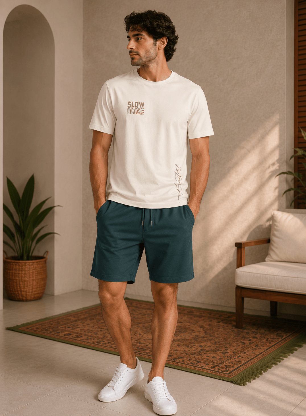 Men's Summer Milton Short Pajama Set Regular Fit - Red Cotton
