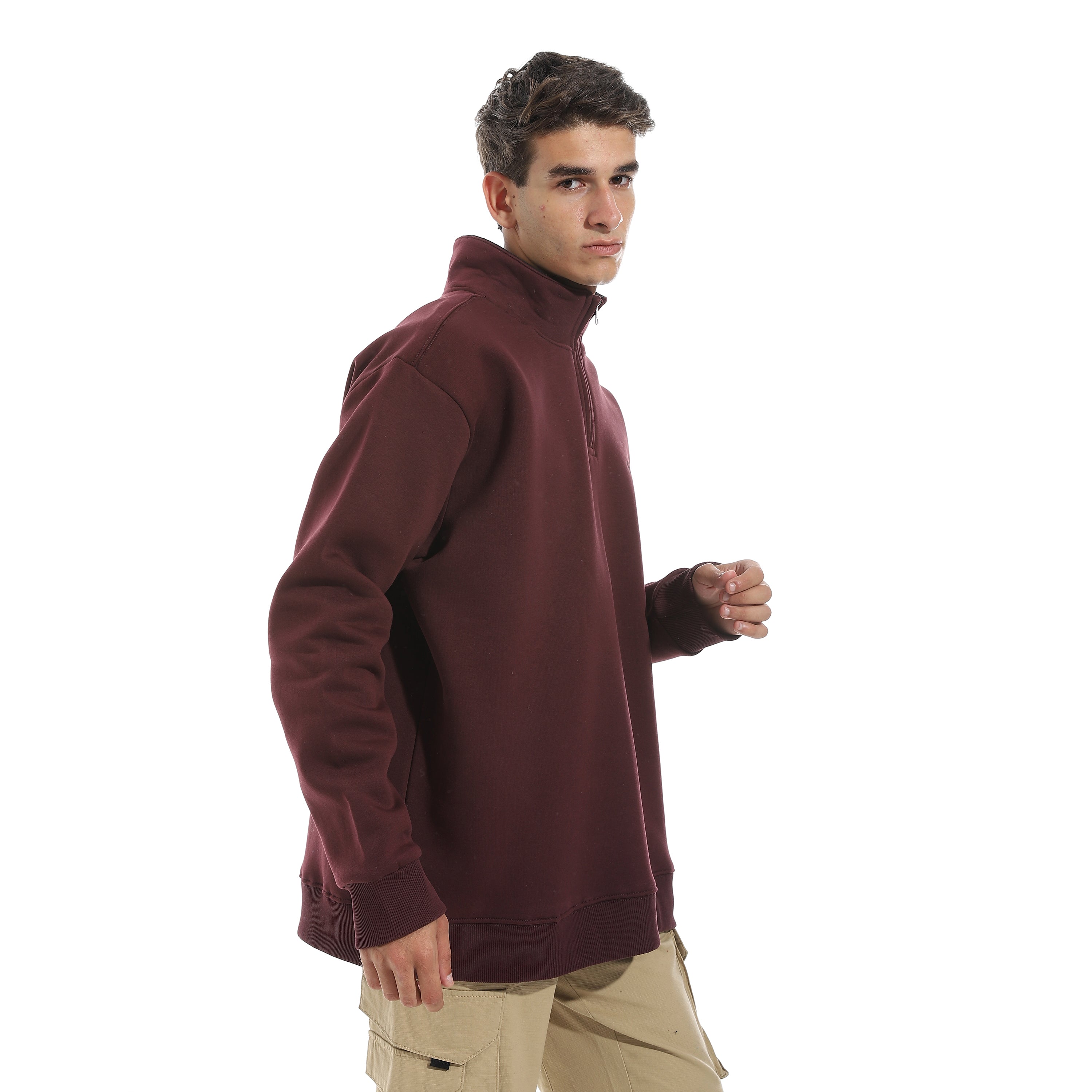 Men’s Half-Zip High-Neck Sweatshirt