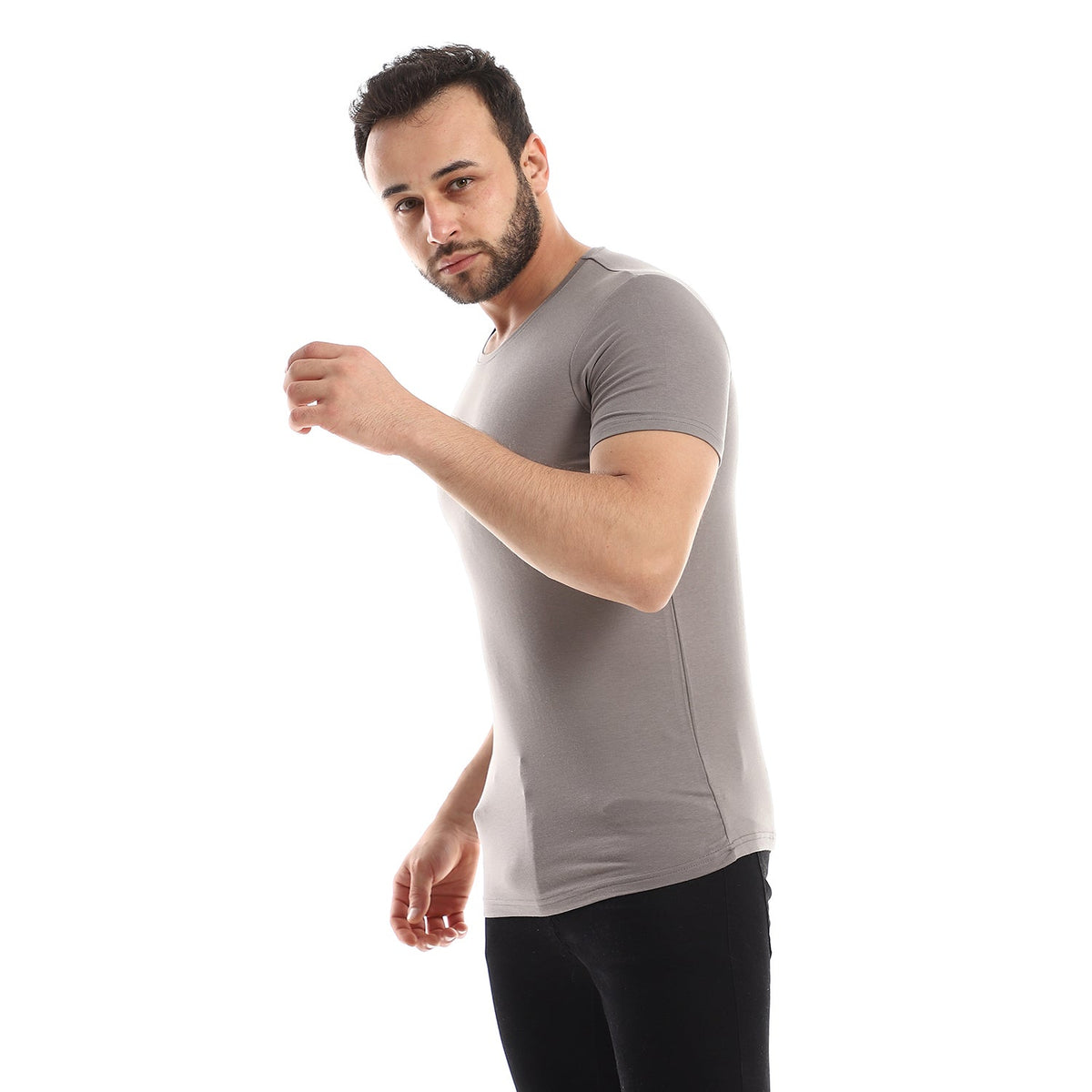 Short Sleeve Undershirt For Men Round Neck - Red Cotton