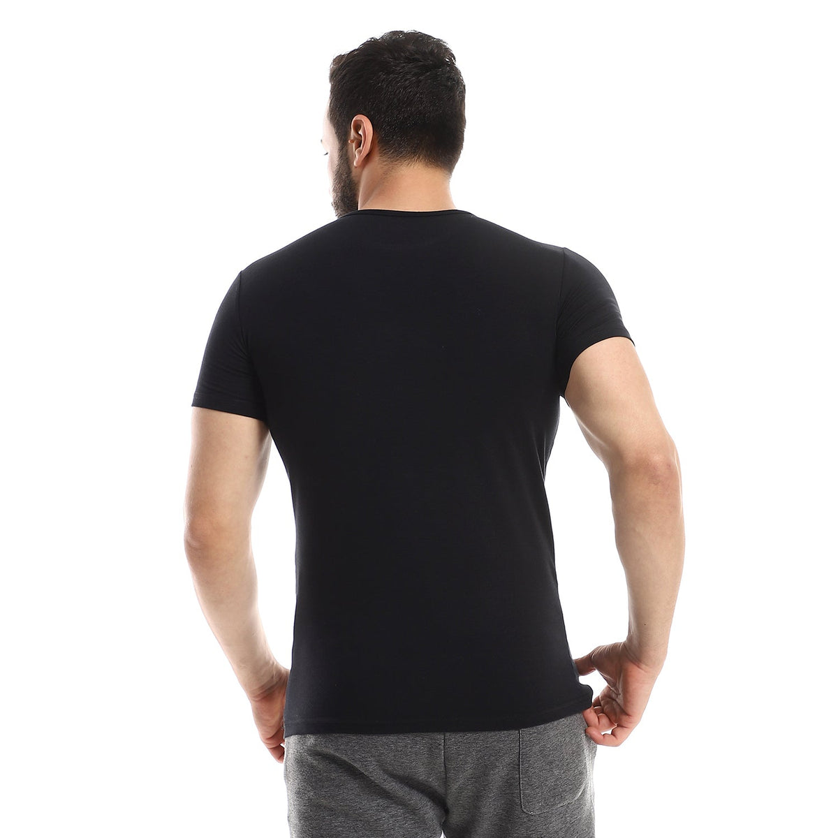 Short Sleeve Undershirt For Men Round Neck - Red Cotton