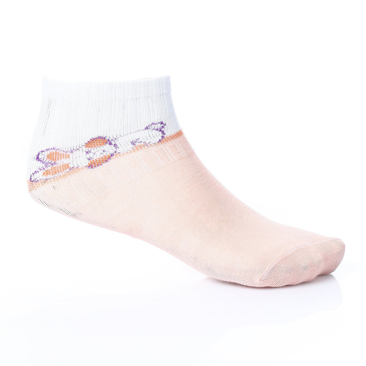 Socks For Girl - Simple, Elegant - Rose & white - Red Cotton