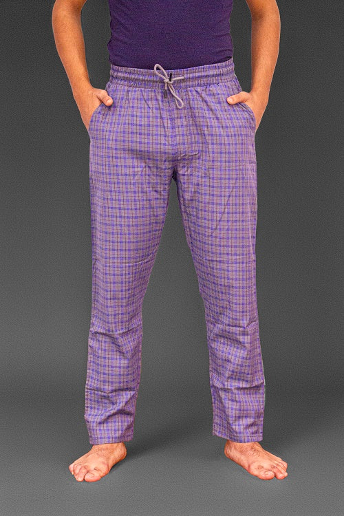 Men's Summer Check Pants-Grey