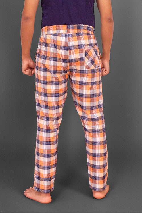 Men's Summer Check Pants-Orange