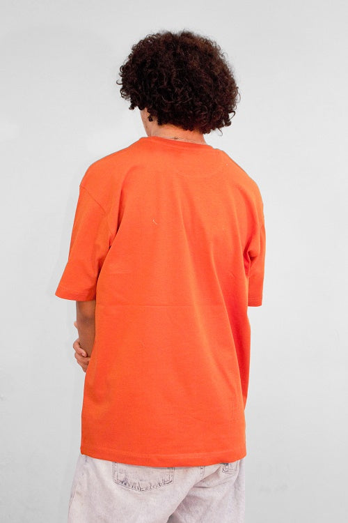 Men's Cotton oversized T-Shirt- Orange