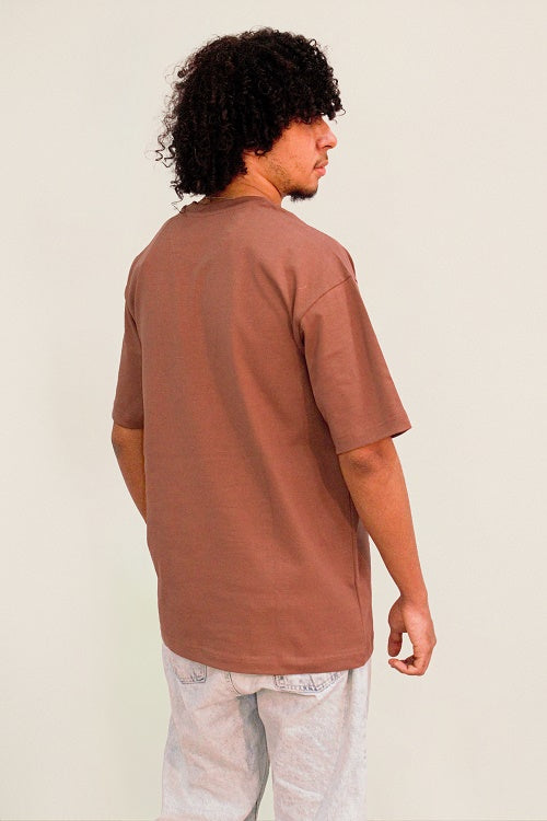 Men's Cotton oversized T-Shirt- Café