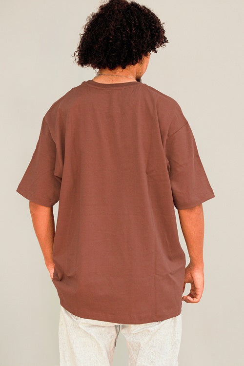 Men's Cotton oversized T-Shirt- Café