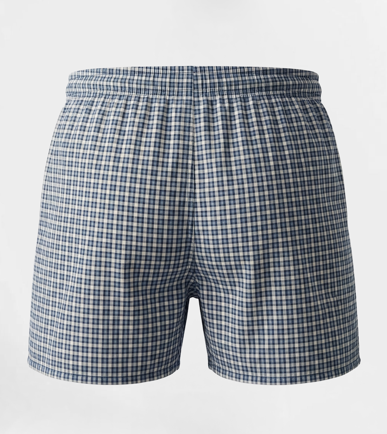 Men Plaid Boxer, Stylish Lite Blue Comfy Made Cotton