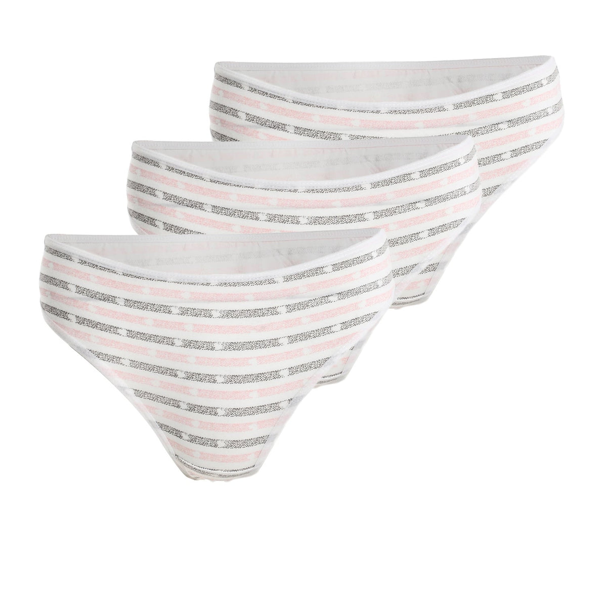 Three-Piece Women's Bikini Underwear Set - Multiple Colors - Red Cotton