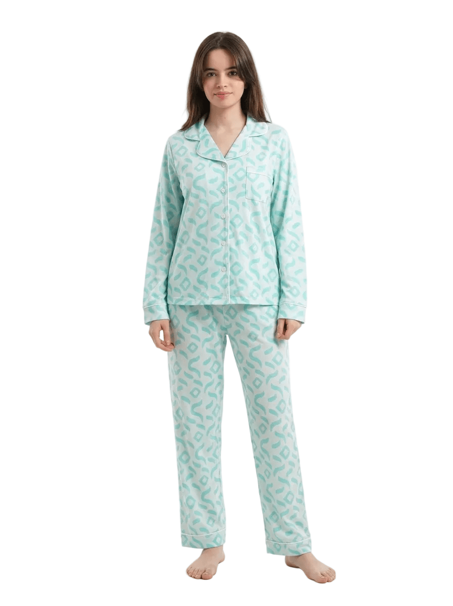 Women Classic Pajama Spring Colors - Red Cotton