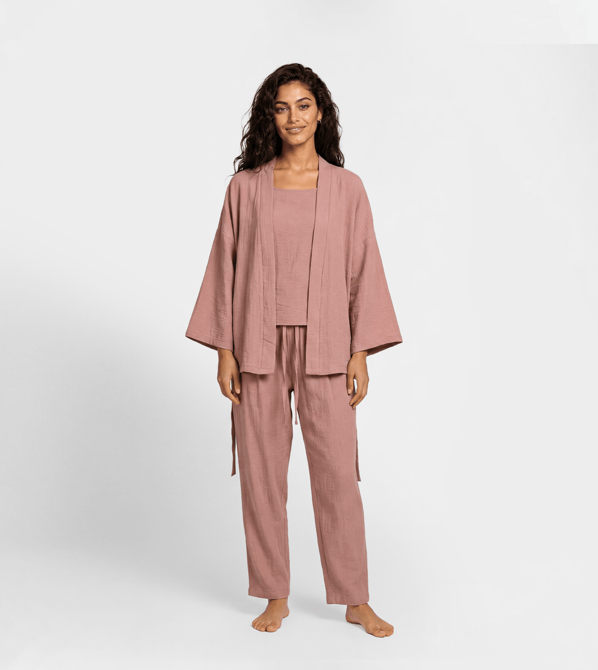 Women Cozy Everyday Homewear Set - Red Cotton