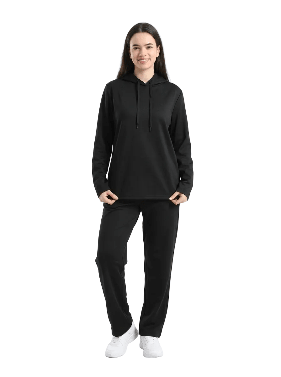 Women Essential Hooded Lounge Set - Red Cotton