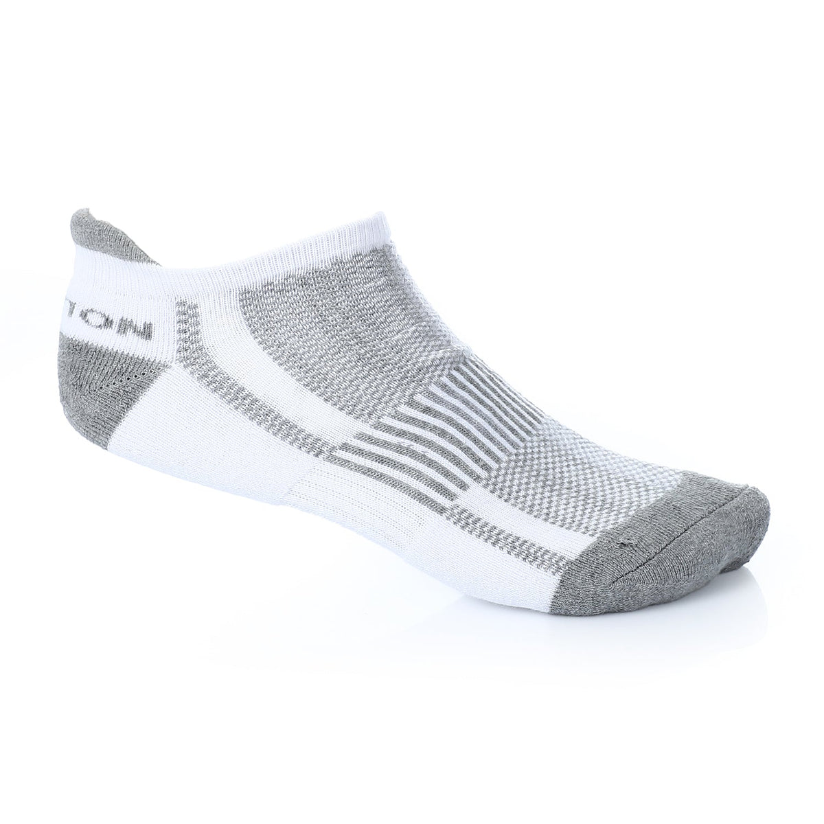 Women Plain Mid Calf Socket Socks - Grey - Red Cotton
