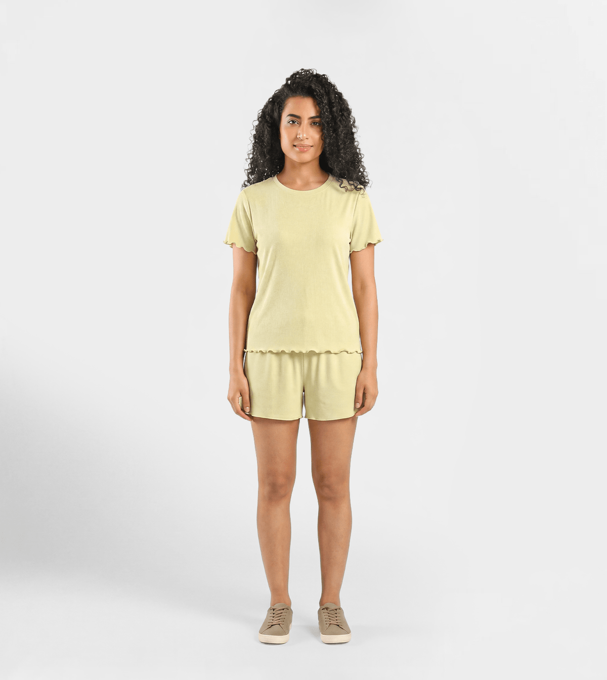 Women Soft Cotton Lounge Short Set - Red Cotton
