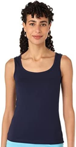 Women Tank Top Wide Strap - Red Cotton
