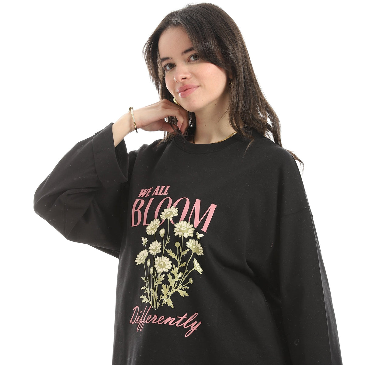 Women The Flowers T-Shirt Red Cotton - Red Cotton