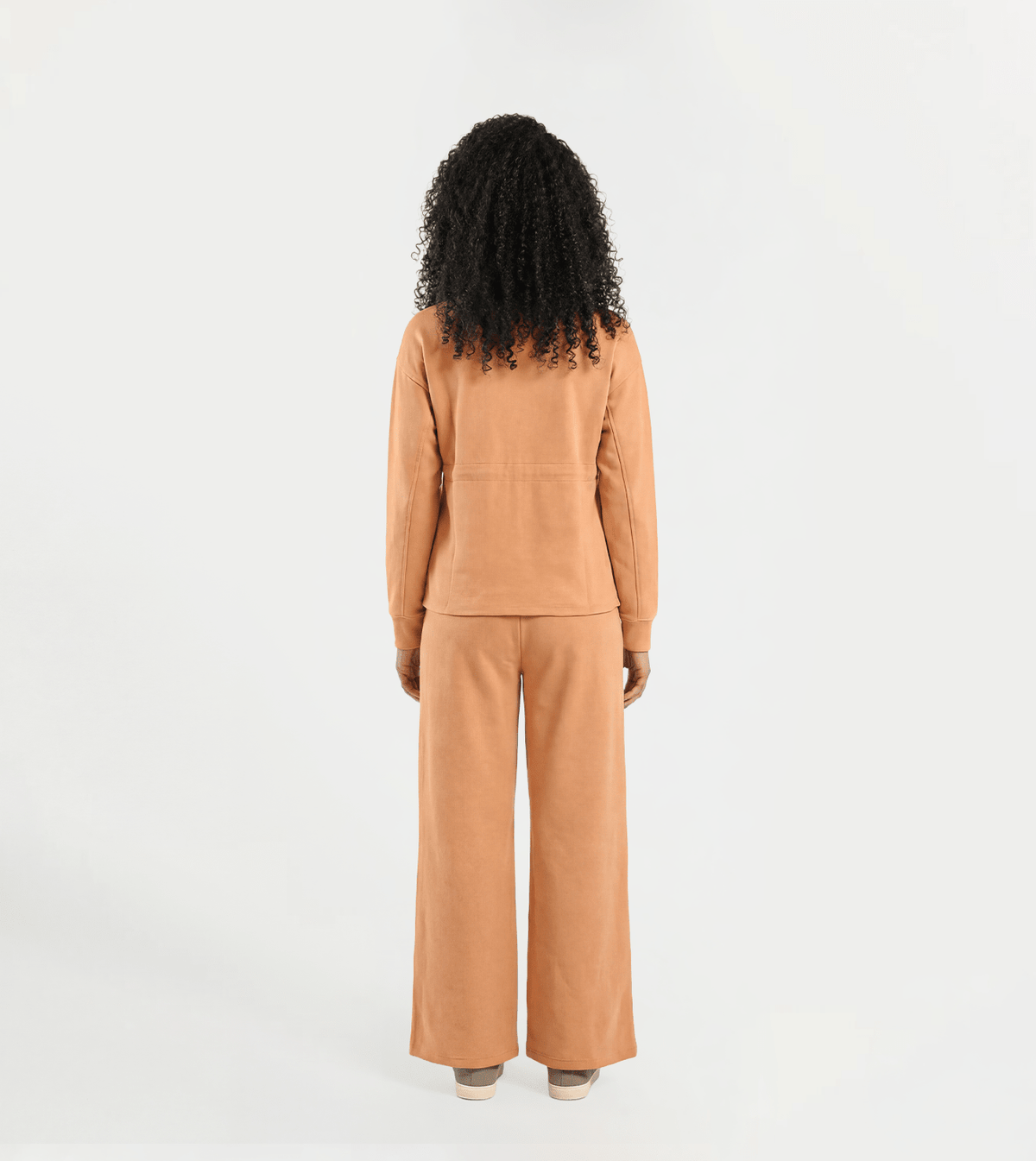 Women Zip-Up & Wide-Leg Set - Red Cotton